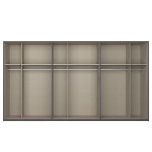 Schwebetürenschrank SKØP gloss reflect Graphit / Hochglanz Weiß - 405 x 236 cm - 3 Türen