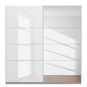 Schwebetürenschrank SKØP gloss reflect Hochglanz Weiß / Seidengrau - 225 x 222 cm - 2 Türen