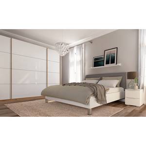 Schwebetürenschrank SKØP pure gloss Hochglanz Weiß / Eiche Artisan Dekor - 315 x 222 cm - 3 Türen