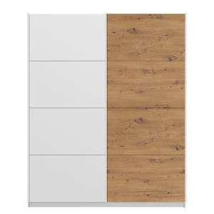 Schwebetürenschrank SKØP pure artisan Alpinweiß / Eiche Artisan Dekor - 181 x 222 cm - 2 Türen