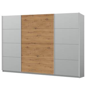 Schwebetürenschrank SKØP pure artisan Seidengrau / Eiche Artisan Dekor - 315 x 236 cm - 3 Türen