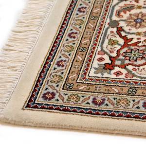 Wollen vloerkleed Sirsa Silk Tabriz II scheerwol/zijde - crèmekleurig - 90 x 160 cm