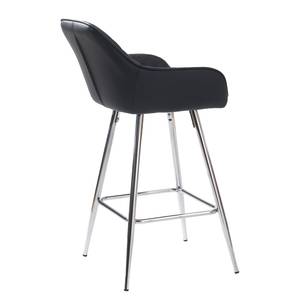 Chaise de bar Dela III Imitation cuir / Fer - Noir / Chrome