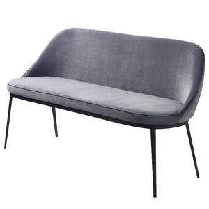 Diningsofa Cheia II Samt / Eisen - Grau / Schwarz