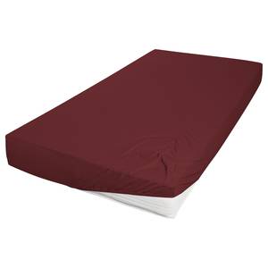 Drap-housse Perkal Percale de coton - Rouge foncé - 140 x 200 cm