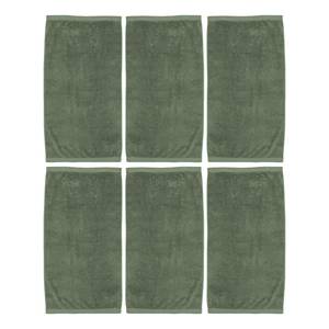 Serviettes de toilette Brava - Lot de 6 Éponge - Vert olive