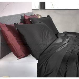 Taies d’oreiller Satinado II (lot de 2) Satin de coton - Noir - 60 x 70 cm