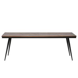 Table Paki Teck massif / Fer - Teck / Noir - Largeur : 220 cm