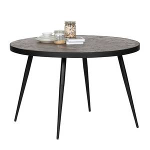 Table Muras Teck massif / Fer - Teck foncé / Noir