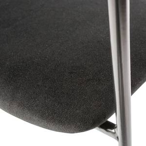 Chaises à accoudoirs Lineas (lot de 2) Velours / Acier - Noir