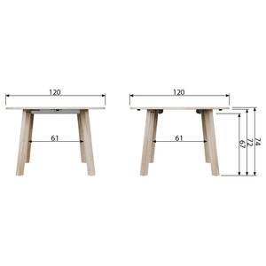 Eettafel Maurik (met uitschuiffunctie) massief eikenhout - gekalkt eikenhout