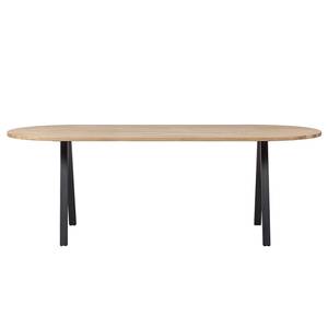 Table Nekke Chêne massif / Acier - Chêne / Noir - Forme en A