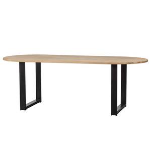 Table Nekke Chêne massif / Acier - Chêne / Noir - Forme en U