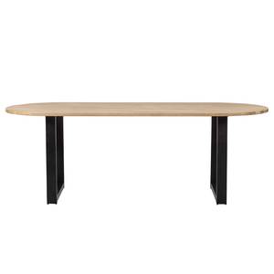 Table Nekke Chêne massif / Acier - Chêne / Noir - Forme en U