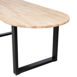 Table Nekke Chêne massif / Acier - Chêne / Noir - Forme en U