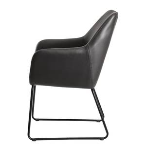 Chaise à accoudoirs Fradou III Imitation cuir / Fer - Noir