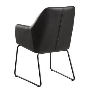 Chaise à accoudoirs Fradou III Imitation cuir / Fer - Noir