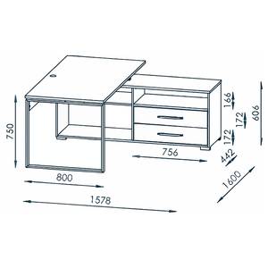 Bureau d’angle Merit Blanc alpin / Blanc brillant