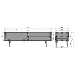 TV-Lowboard Kabane Eiche massiv - Eiche Hell - Breite: 150 cm