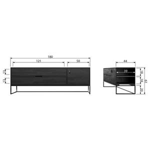 TV-Lowboard Cobar Esche massiv - Esche Schwarz