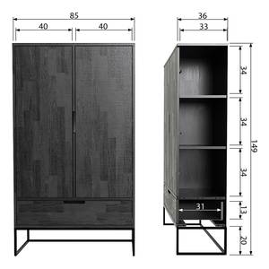 Schrank Cobar Esche massiv - Esche Schwarz