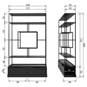 Scaffale Boonarga Metallo - Nero