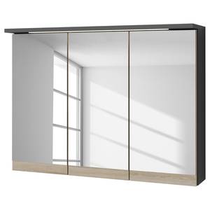 Badkamerset Pomezia I (2-delig) inclusief verlichting - Antraciet - Breedte: 80 cm