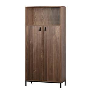 Armoire Clucky Placage en bois véritable - Noyer / Noir