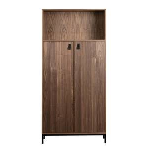 Armoire Clucky Placage en bois véritable - Noyer / Noir