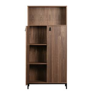 Armoire Clucky Placage en bois véritable - Noyer / Noir