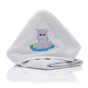 Cape de bain Hippopotame I Gris - Textile - 75 x 0.5 x 75 cm