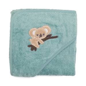 Kapuzenbadetuch Koala Grün - Textil - 75 x 0.5 x 75 cm