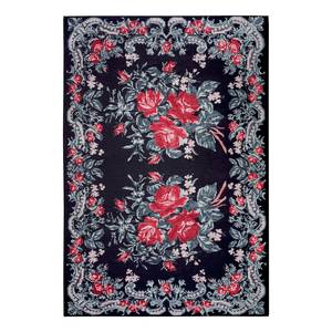 Tapis Rose Kelim Molda Polyester - Gris / Rouge - 160 x 230 cm