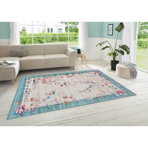 Laagpolig vloerkleed Gloriosa Polyester - Crèmekleurig/petrolblauw - 200 x 290 cm