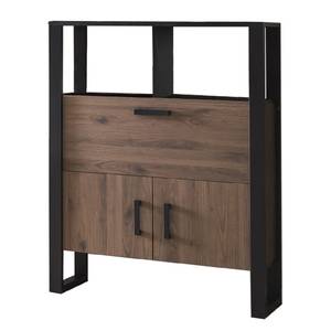 Credenza Norddal Effetto legno di noce / Nero