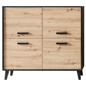 Credenza Argenteuil Effetto rovere Artisan / Nero