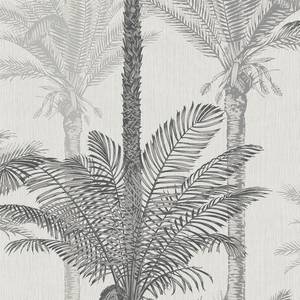 Vliestapete Palm Exotique Beige - 0,52m  x 10,05m  x 0,02m - Hellgrau / Weiß