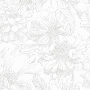 Papier peint intissé Soft Blush Dahlia Blanc - 0,52 x 10,05 x 0,02 m