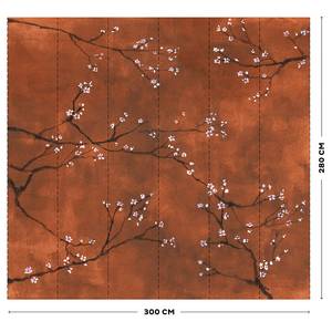 Vlies Fototapete Chinese Blossom Orange - 3m  x 2,8m  x 0,02m - Orange