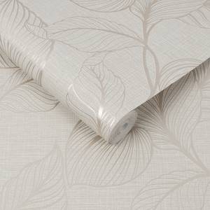 Vliestapete Royal Palm Pearl Beige; Weiß - 0,52m  x 10,05m  x 0,02m