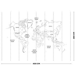 Fotomurale Worldmap Nero / Bianco - 4 m  x 2,8m  x 0,02m