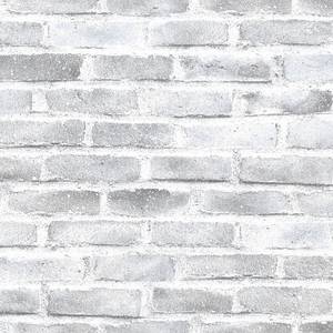 Vliestapete Steine II Weiß - 0,52m  x 10,05m  x 0,02m - Weiß