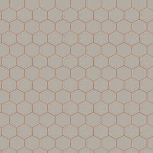 Vliestapete Hexagon Geo Grau - 0,52m  x 10,05m  x 0,02m - Grau / Gold
