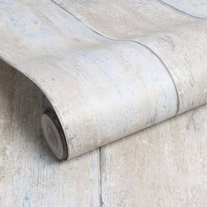 Papier peint intissé Bois Gris - 0,52 x 10,05 x 0,02 m - Blanc / Bleu clair