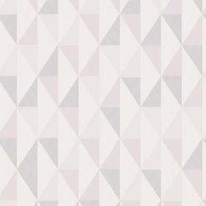Papier peint intissé Lignes géométriques Rose - 0,52 x 10,05 x 0,02m - Blanc / Rose vif