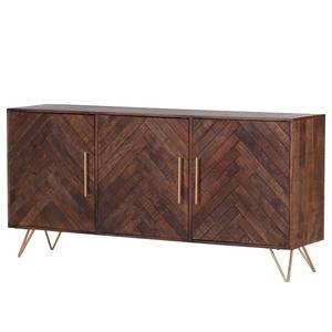 Sideboard Jamelda Akazie massiv / Eisen - Akazie / Gold