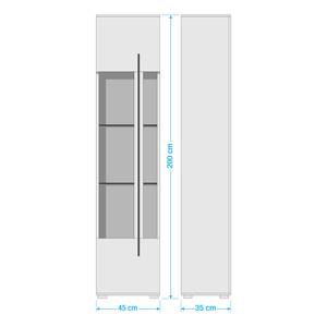 Hoge kast Farson II hoogglans wit - Scharnieren links