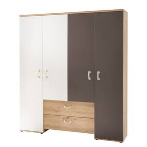 Chambre bébé Cordula I (4 éléments) Marron - Blanc - Bois manufacturé