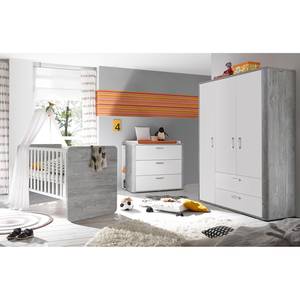 Babyzimmer-Set Frieda II (3-teilig) Grau - Weiß - Holzwerkstoff