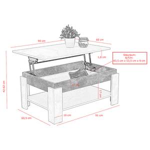 Tavolino da salotto Theban Bianco / Effeto cemento